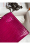 Hermes Kelly Pochette Handmade Bag In Rose Scheherazade Shiny Alligator Leather Replica