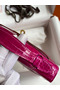Hermes Kelly Pochette Handmade Bag In Rose Scheherazade Shiny Alligator Leather Replica