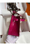 Hermes Kelly Pochette Handmade Bag In Rose Scheherazade Shiny Alligator Leather Replica