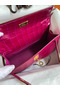 Hermes Kelly Pochette Handmade Bag In Rose Scheherazade Shiny Alligator Leather Replica