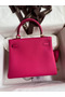 Hermes Kelly Retourne 25 Handmade Bag In Framboise Clemence Leather Replica