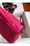 Hermes Kelly Retourne 25 Handmade Bag In Framboise Clemence Leather Replica
