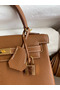 Hermes Kelly Retourne 25 Handmade Bag In Gold Clemence Leather Replica