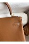 Hermes Kelly Retourne 25 Handmade Bag In Gold Clemence Leather Replica