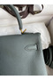 Hermes Kelly Retourne 25 Handmade Bag In Vert Amande Clemence Leather Replica