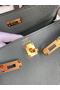 Hermes Kelly Retourne 25 Handmade Bag In Vert Amande Clemence Leather Replica