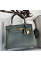 Hermes Kelly Retourne 25 Handmade Bag In Vert Amande Clemence Leather Replica