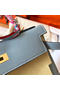 Hermes Kelly Retourne 28 Handmade Bag In Blue Lin Clemence Leather Replica