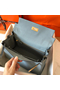 Hermes Kelly Retourne 28 Handmade Bag In Blue Lin Clemence Leather Replica
