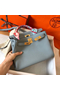 Hermes Kelly Retourne 28 Handmade Bag In Blue Lin Clemence Leather Replica