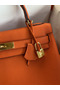 Hermes Kelly Retourne 32 Handmade Bag In Orange Clemence Leather Replica
