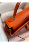 Hermes Kelly Retourne 32 Handmade Bag In Orange Clemence Leather Replica