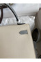 Hermes Kelly Sellier 25 Bicolor Bag in Craie and Gris Mouette Epsom Calfskin Replica