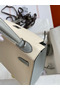 Hermes Kelly Sellier 25 Bicolor Bag in Craie and Gris Mouette Epsom Calfskin Replica