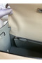 Hermes Kelly Sellier 25 Bicolor Bag in Craie and Gris Mouette Epsom Calfskin Replica
