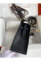 Hermes Kelly Sellier 25 Handmade Bag In Black Mysore Goatskin Replica