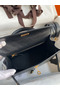 Hermes Kelly Sellier 25 Handmade Bag In Black Ostrich Leather Replica