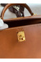 Hermes Kelly Sellier 25 Handmade Bag In Gold Barenia Calfskin Replica