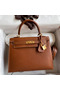 Hermes Kelly Sellier 25 Handmade Bag In Gold Barenia Calfskin Replica