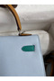 Hermes Kelly Sellier 25 Tricolor Bag in Blue/Green/SesameEpsom Calfskin Replica