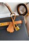 Hermes Kelly Sellier 28 Bicolor Bag in Black and Gold Epsom Calfskin Replica