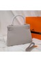 Hermes Kelly Shoulder Bag Original TOGO Leather KY3255 Pearl grey Replica