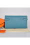 Hermes Kelly Wallet Togo Leather Bi-Fold Purse A708 Blue Replica