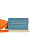 Hermes Kelly Wallet Togo Leather Bi-Fold Purse A708 Blue Replica