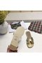 Hermes lady leather Slipper HO809HMJ gold Replica
