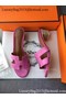 Hermes Leather Slipper HO742 Rose Replica