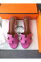 Hermes Leather Slipper HO742 Rose Replica