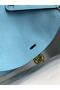 Hermes Lindy 26 Handmade Bag In Blue Atoll Clemence Leather Replica
