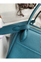 Hermes Lindy 26 Handmade Bag In Vert Bosphore Clemence Leather Replica