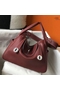 Hermes Lindy 26cm Bag In Bordeaux Clemence Leather PHW Replica