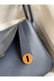 Hermes Lindy 30 Handmade Bag In Blue Nuit Clemence Leather Replica