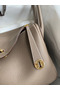 Hermes Lindy 30 Handmade Bag In Taupe Clemence Leather Replica