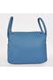 Hermes Lindy 30CM Havanne Handbags 1057 Blue Leather Silver Hardware Handbags Replica