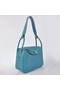 Hermes Lindy 30CM Havanne Handbags 1057 Mid Blue Leather Silver Hardware Replica