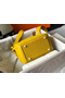 Hermes Lindy Mini Bag In Yellow Clemence Leather GHW Replica