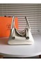Hermes Lindy Original Togo Leather Bag 5086 White Replica