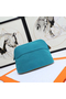 Hermes Medium Bolide Travel Case In Blue Horizon Cotton Replica