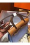 Hermes mini Herbag Original Canvas Leather & Calfskin 45987 blue&brown Replica