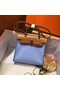 Hermes mini Herbag Original Canvas Leather & Calfskin 45987 blue&brown Replica