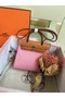 Hermes mini Herbag Original Canvas Leather & Calfskin 45987 pink&brown Replica