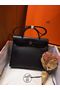Hermes mini Herbag Original Canvas Leather & Calfskin 45988 Black Replica