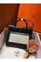 Hermes mini Herbag Original Canvas Leather & Calfskin 45988 Black Replica