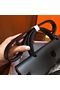 Hermes mini Herbag Original Canvas Leather & Calfskin 45988 Black Replica