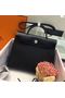 Hermes mini Herbag Original Canvas Leather & Calfskin 45988 Black Replica