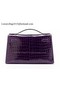 Hermes MINI Kelly 22cm Clutch Croco Leather KL22 Purple Replica