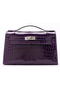 Hermes MINI Kelly 22cm Clutch Croco Leather KL22 Purple Replica
